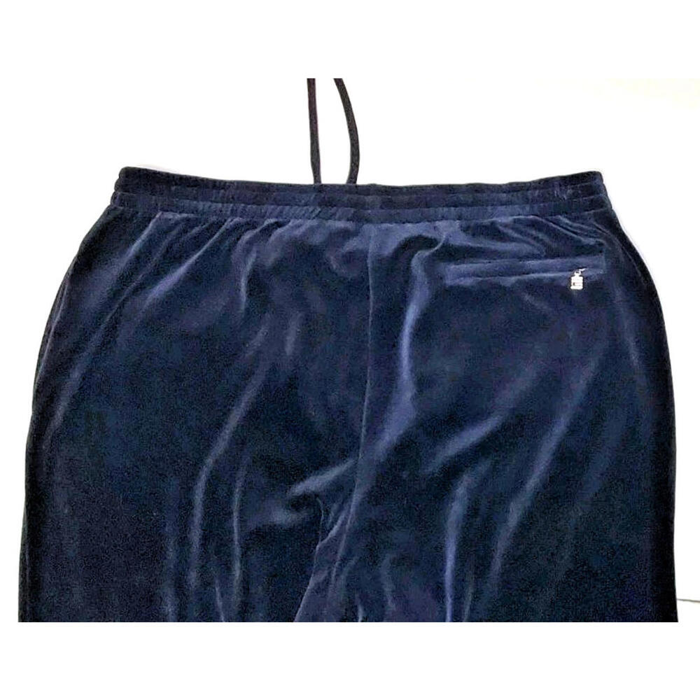 VTG Fila Baggy Velour Pants Men 2XL Navy Blue Ankle Zip Pockets Embroidered Y2K - Picture 8 of 8